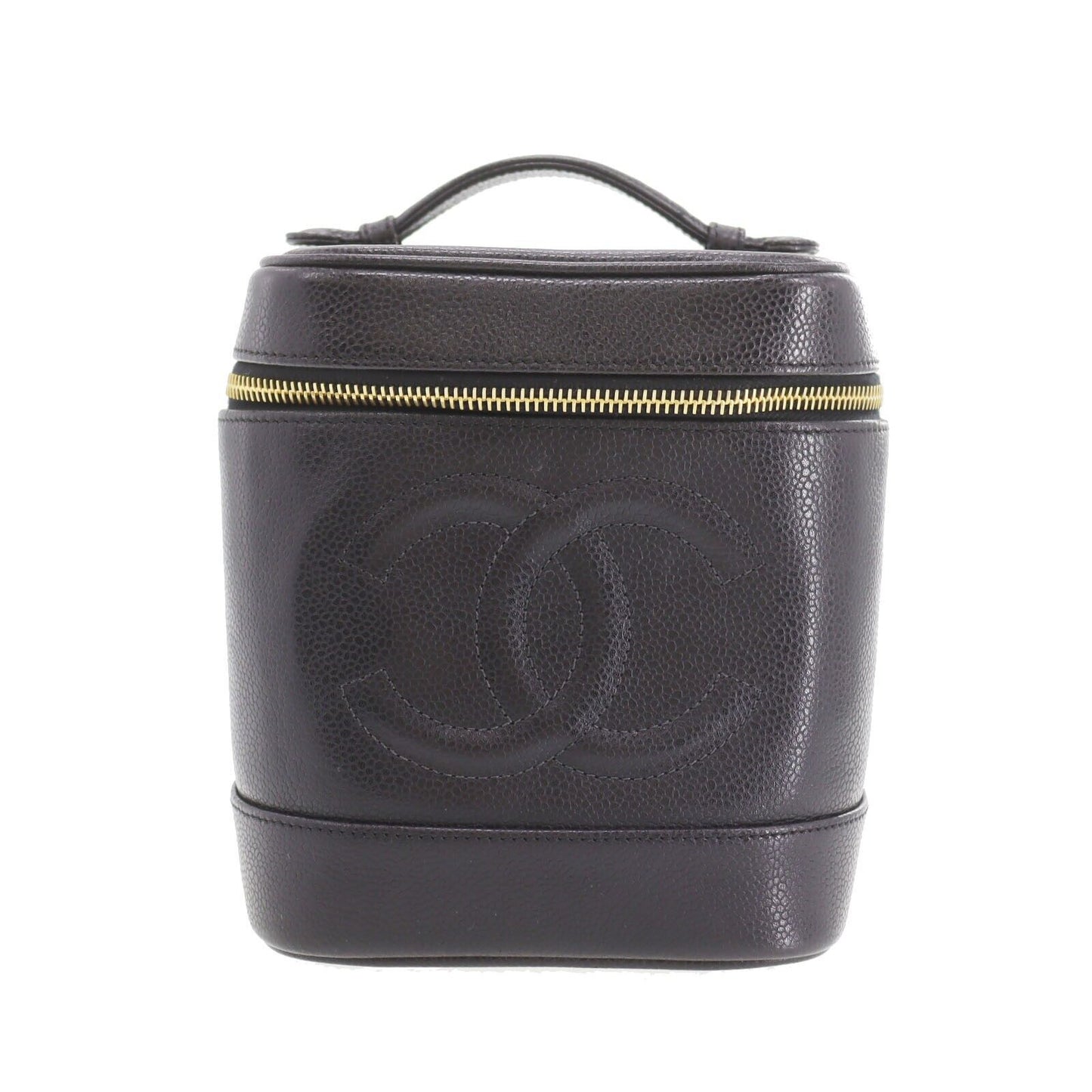 CHANEL Black Caviar Leather CC Vanity Case Bag