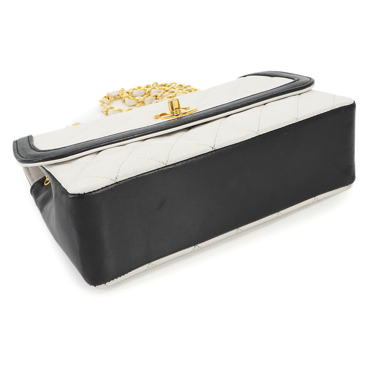 RARE Vintage Chanel Matelassé Medium Black and White Leather Chain Shoulder Bag (1989-1991)