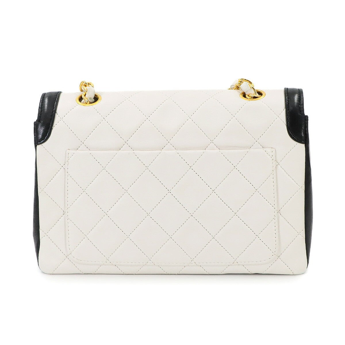 RARE Vintage Chanel Matelassé Medium Black and White Leather Chain Shoulder Bag (1989-1991)