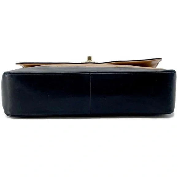 CHANEL Matelassé Tie Knot Bicolor Lambskin Bag in Black and Camel