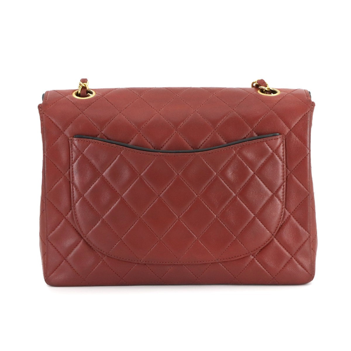 Vintage Chanel Matelassé Medium Red Leather Chain Shoulder Bag (1989-1991)