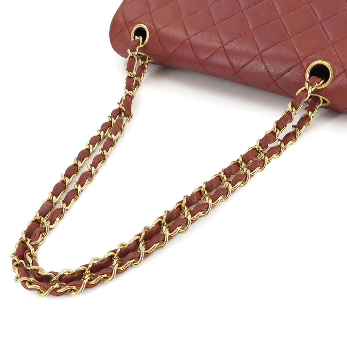 Vintage Chanel Matelassé Medium Red Leather Chain Shoulder Bag (1989-1991)
