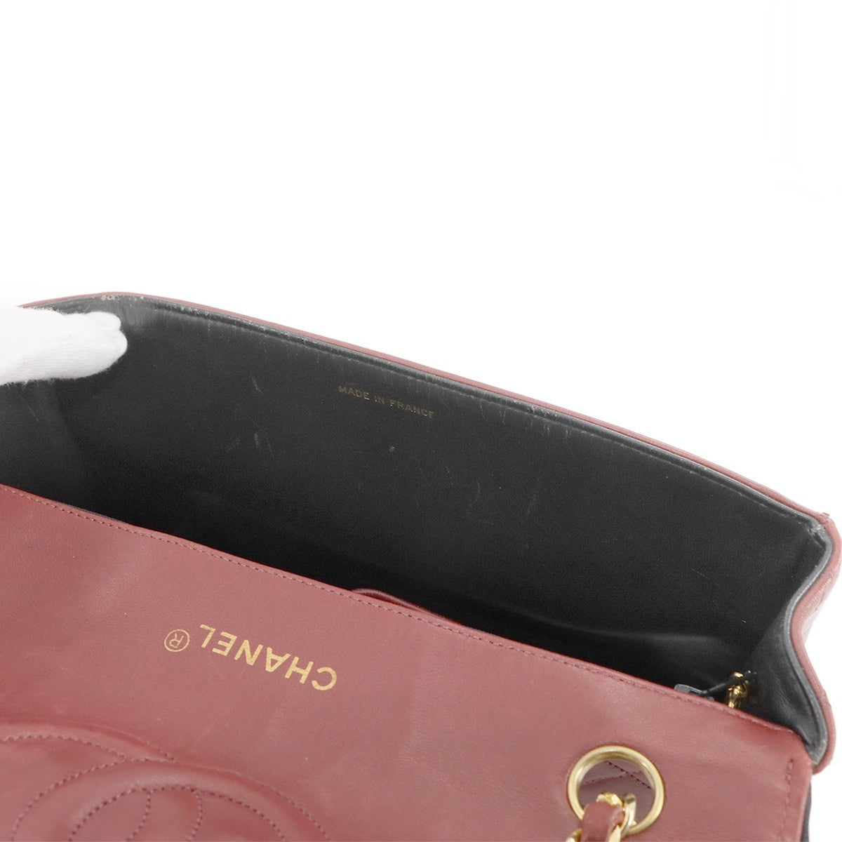 Vintage Chanel Matelassé Medium Red Leather Chain Shoulder Bag (1989-1991)