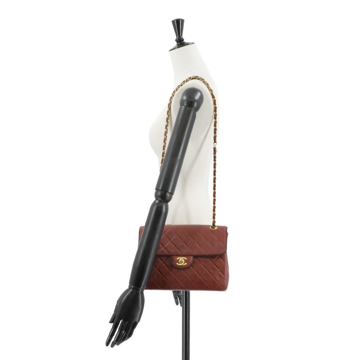 Vintage Chanel Matelassé Medium Red Leather Chain Shoulder Bag (1989-1991)