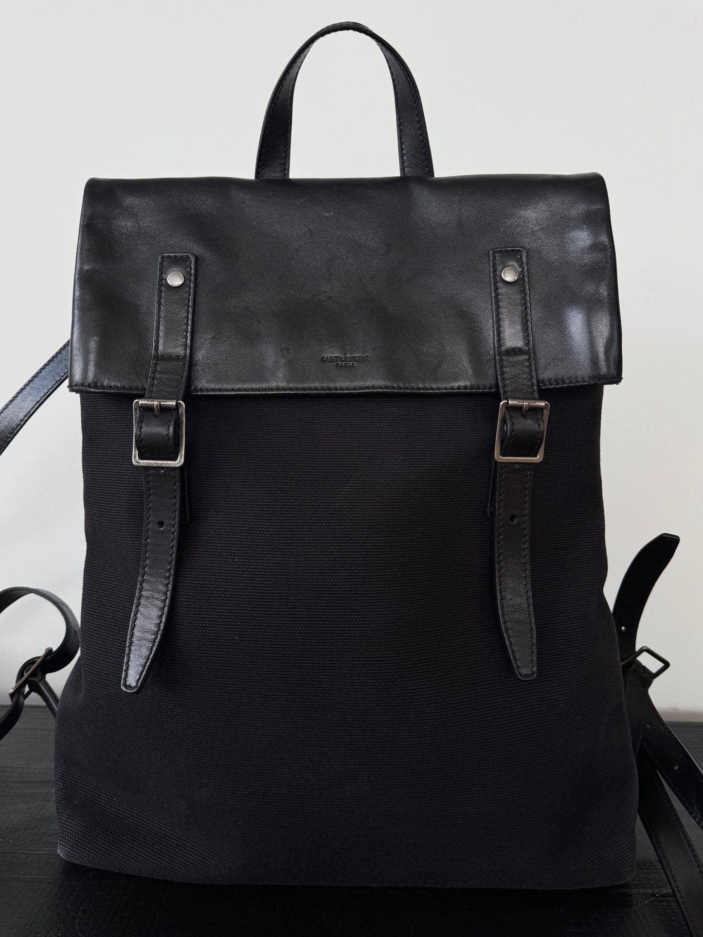 YSL Canvas and Leather Backpack