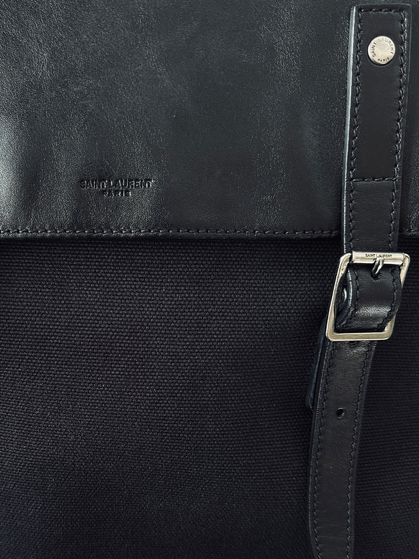 YSL Canvas and Leather Backpack